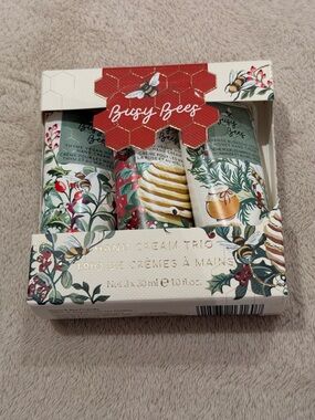Busy Bees Hand Cream Trio - Red & Cream Holiday Set